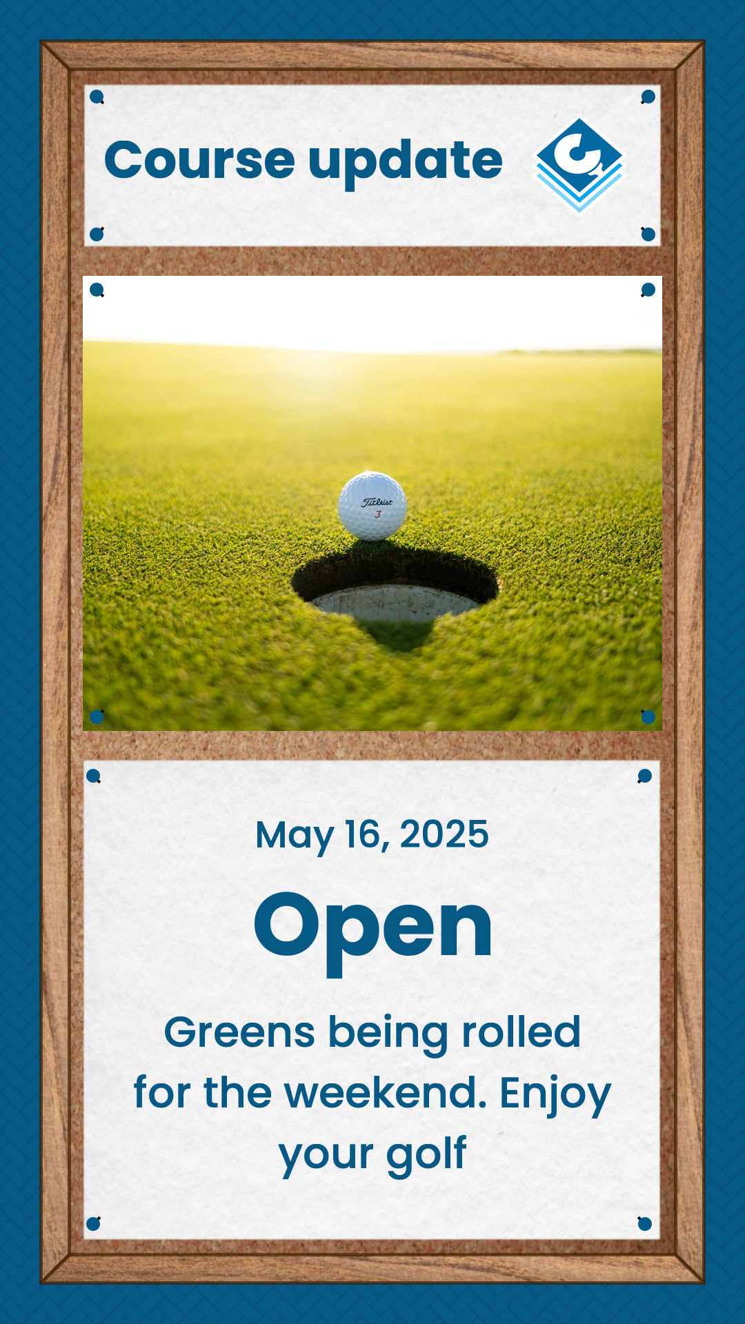 An announcement graphic using the CaddiePress Capsule theme